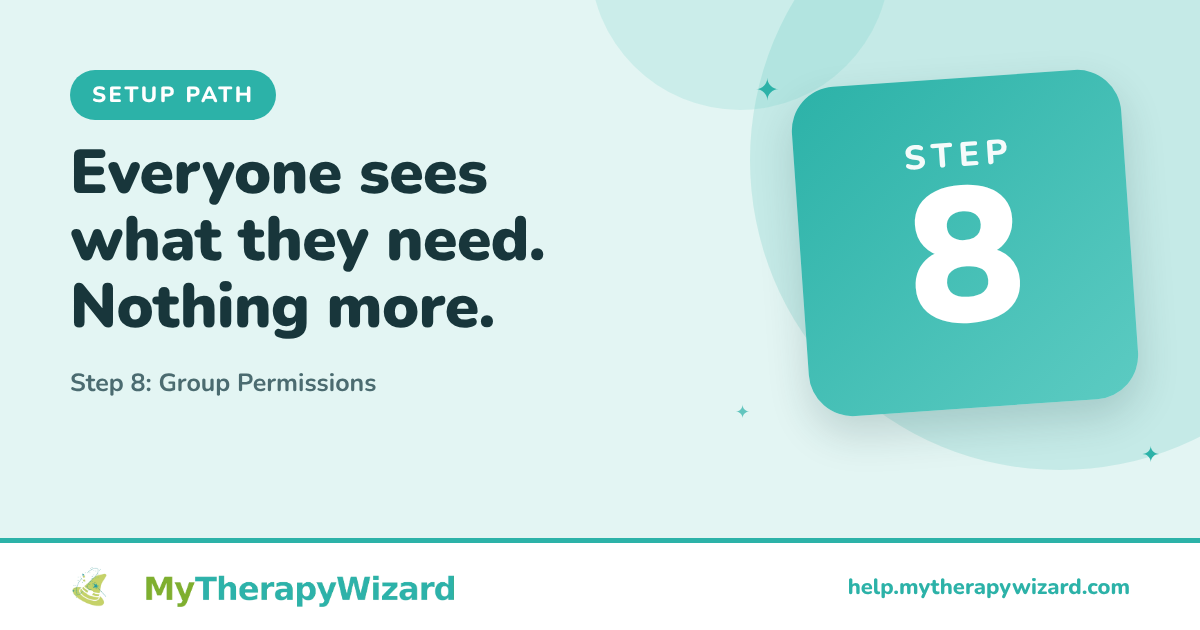 Step 8 - Group Permissions - MyTherapyWizard help article card