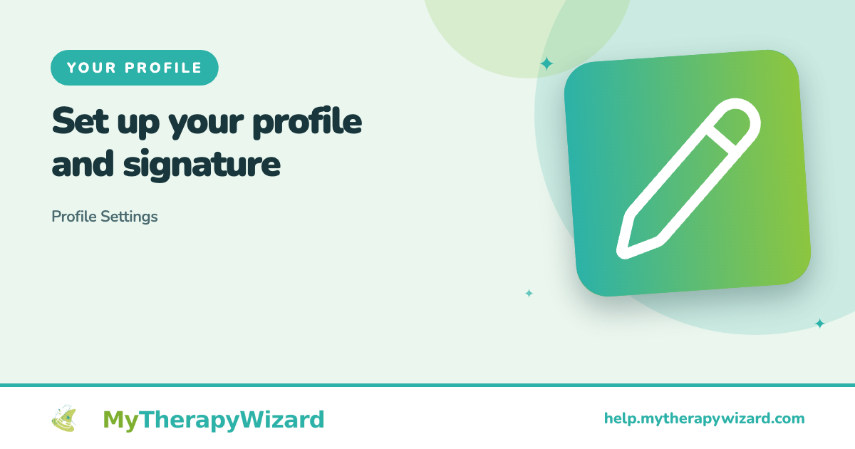 Profile Settings - MyTherapyWizard help article card