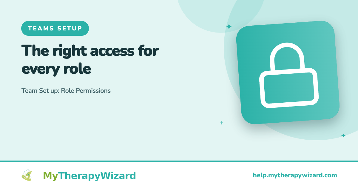 Team Set up Role Permissions - MyTherapyWizard help article card