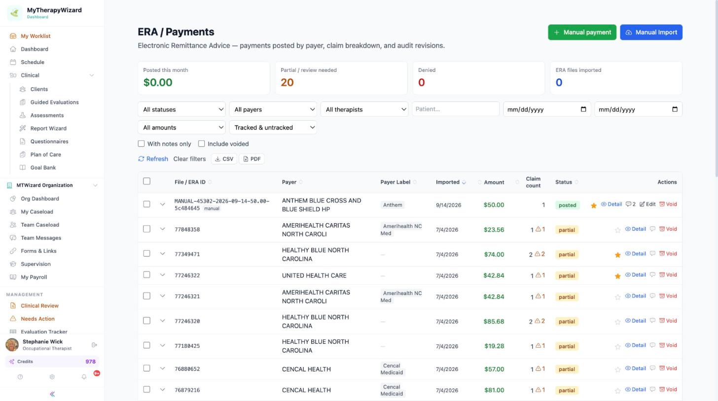 ERA and payments posting