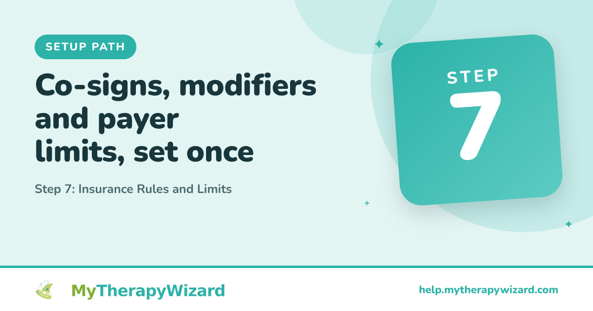 Step 7 - Insurance Rules and Limits - MyTherapyWizard help article card